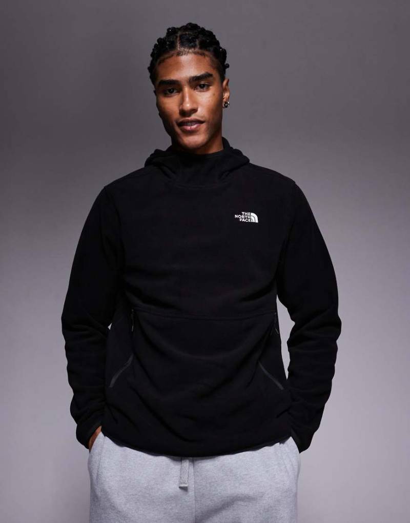 The North Face - Glacier - Fleece-Pullover in TNF-Schwarz mit Kapuze von The North Face