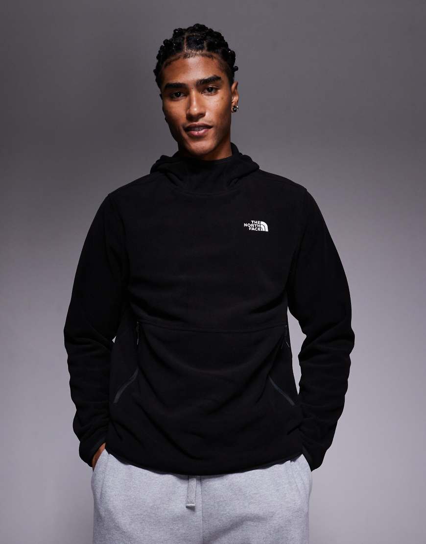 The North Face - Glacier - Fleece-Pullover in TNF-Schwarz mit Kapuze von The North Face