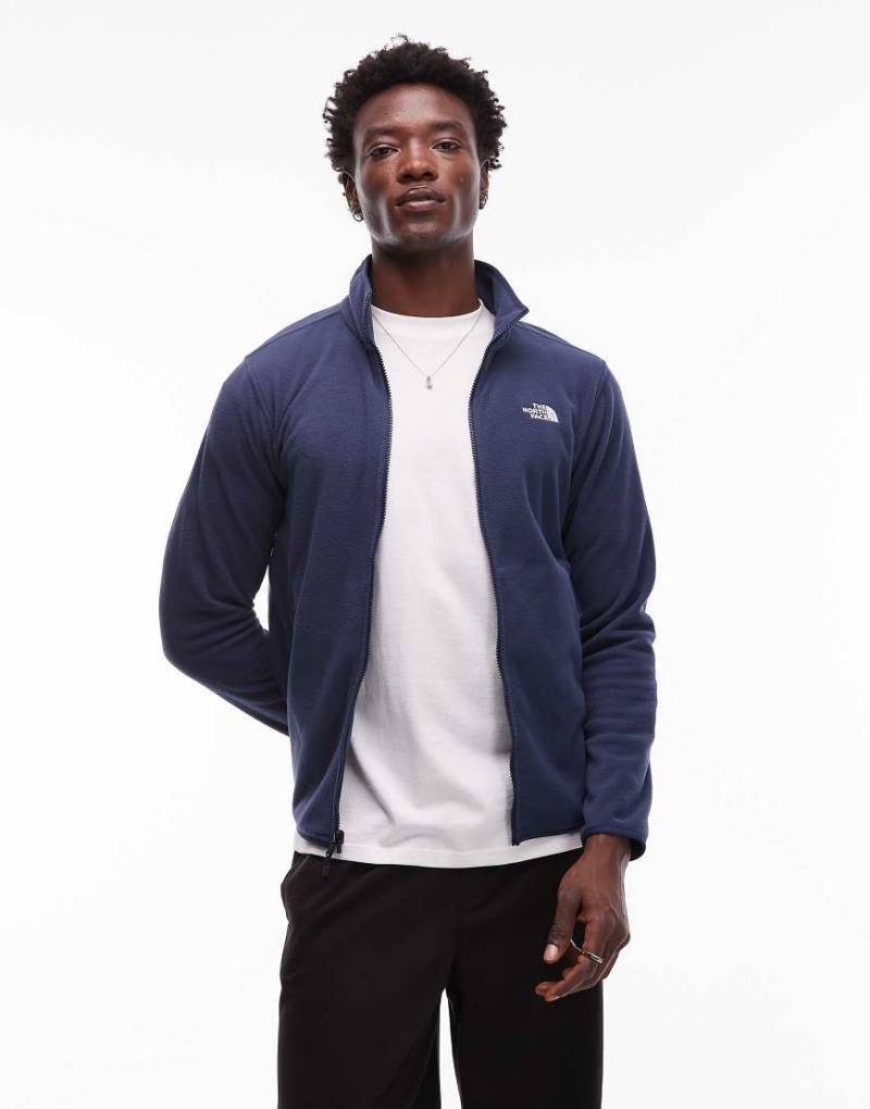The North Face - Glacier - Fleece-Sweatshirt in Marineblau mit durchgehendem Reißverschluss und Logo von The North Face