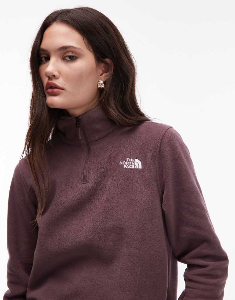 The North Face - Glacier - Fleecepullover in Braun mit kurzem Reißverschluss-Brown von The North Face