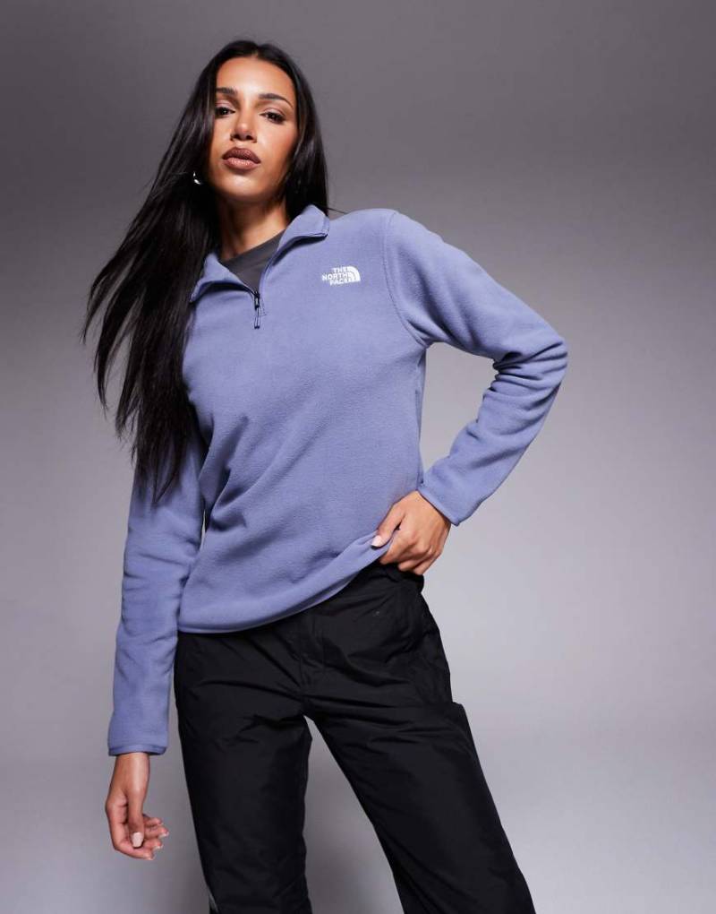 The North Face - Glacier - Fleecepullover in der Farbe Twilight Galaxy mit kurzem Reißverschluss-Blau von The North Face