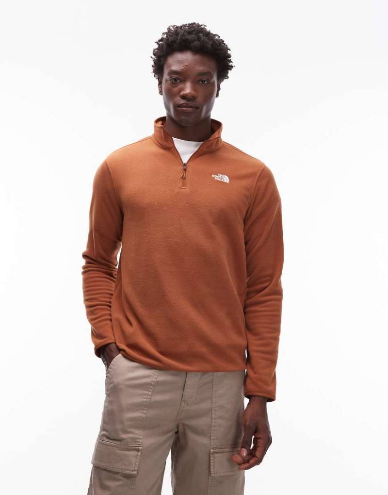 The North Face - Glacier - Fleecepullover in dunklem Orange mit kurzem Reißverschluss von The North Face