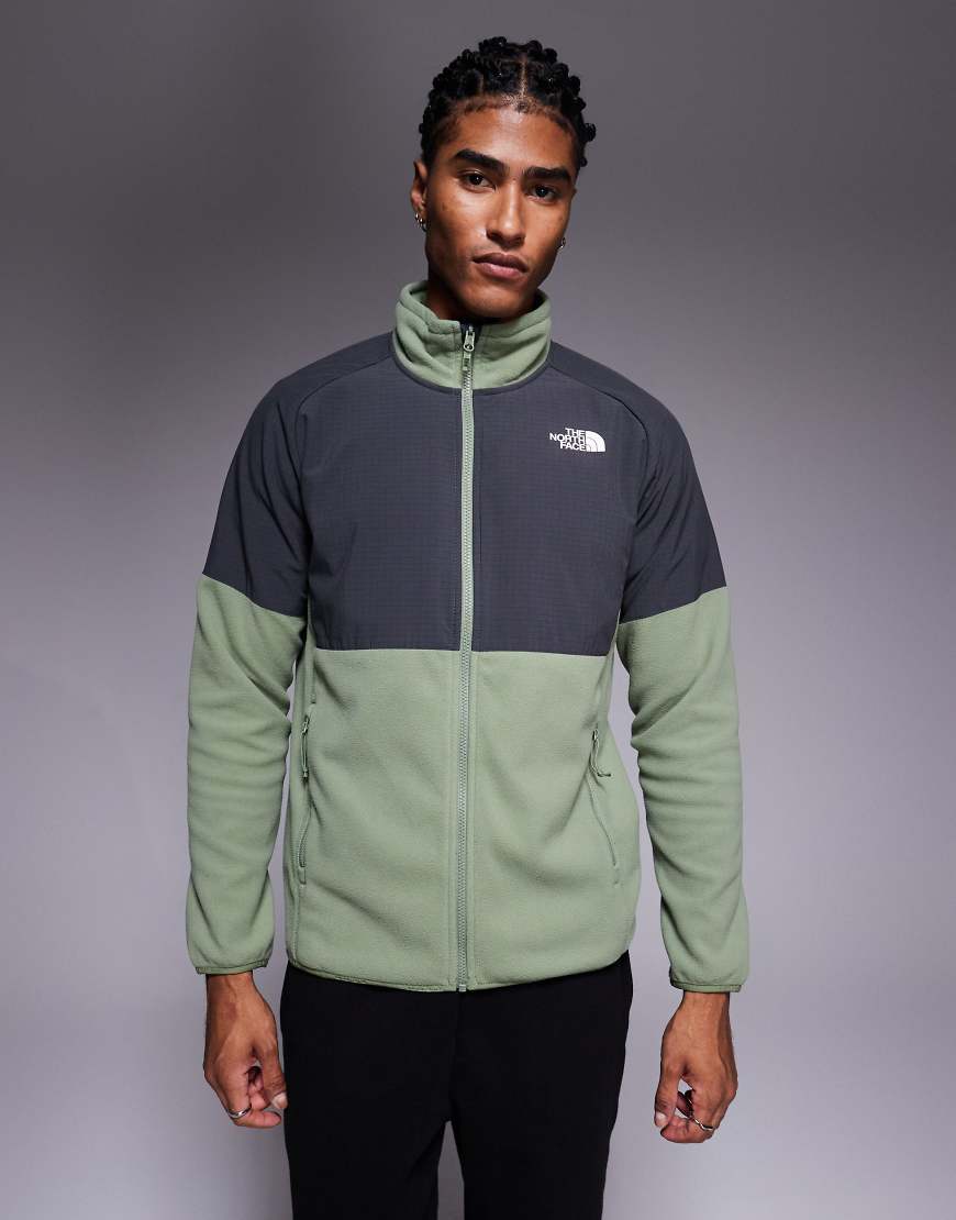 The North Face - Glacier - Jacke aus schwerem Fleece in Rindennebel/Asphaltgrau-Grün von The North Face