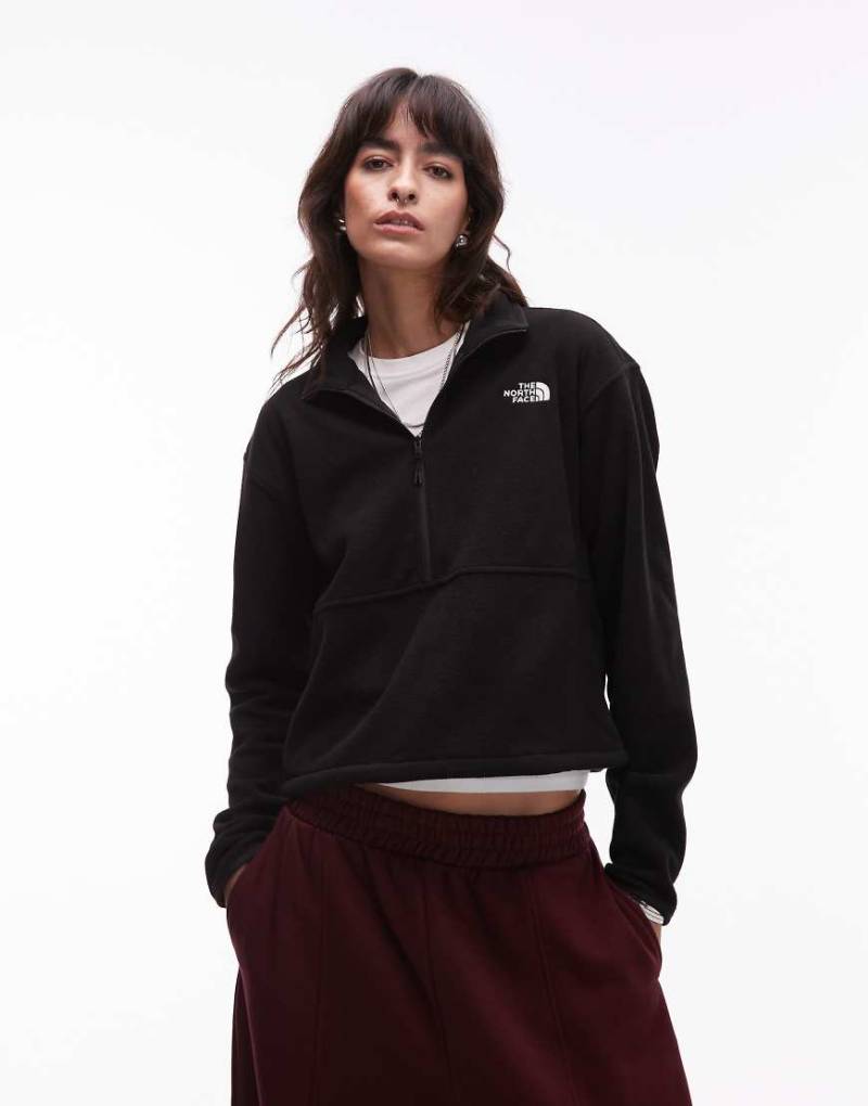 The North Face - Glacier - Kurze Fleece-Jacke in Schwarz mit halbem Reißverschluss von The North Face