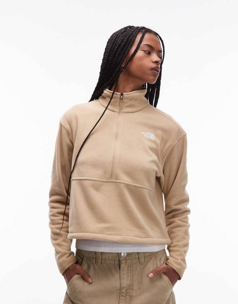 The North Face - Glacier - Kurze Fleece-Jacke in Steinbeige mit halbem Reißverschluss-Neutral von The North Face