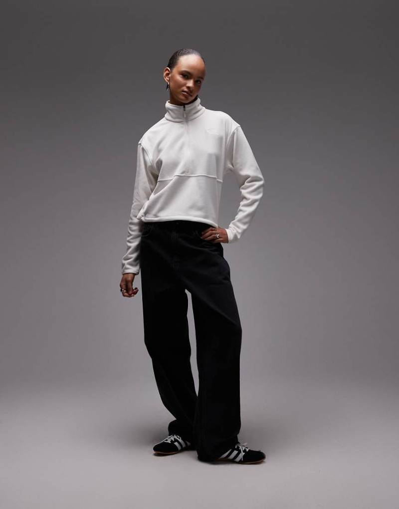 The North Face - Glacier - Kurzer Fleece-Pullover in Wollweiß mit kurzem Reißverschluss von The North Face