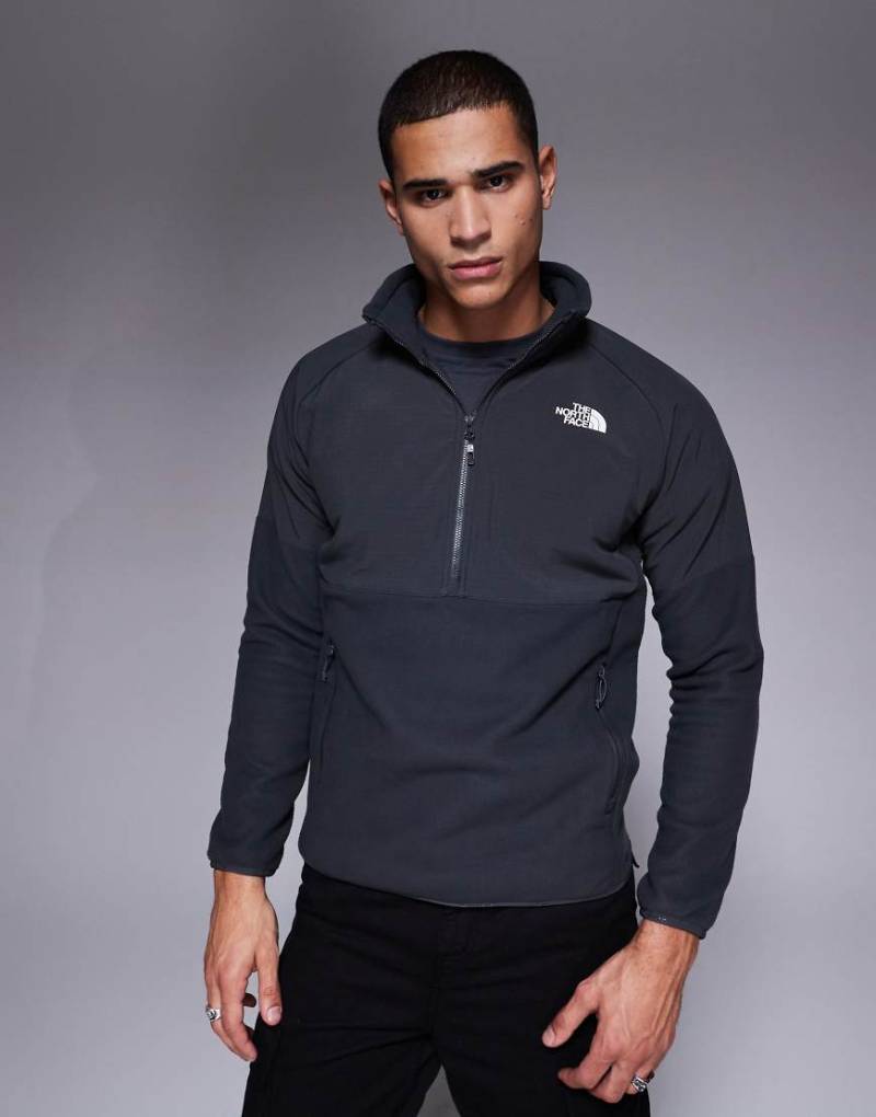 The North Face - Glacier - Schwere Fleecejacke in Grau mit kurzem Reißverschluss von The North Face