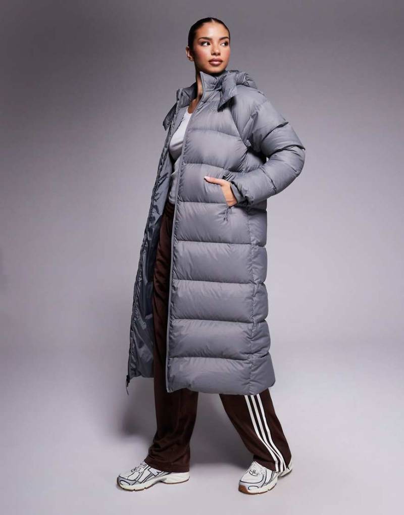 The North Face - Hydrenalite - Langer City-Daunenparka in rauchigem Perlengrau mit Kapuze von The North Face