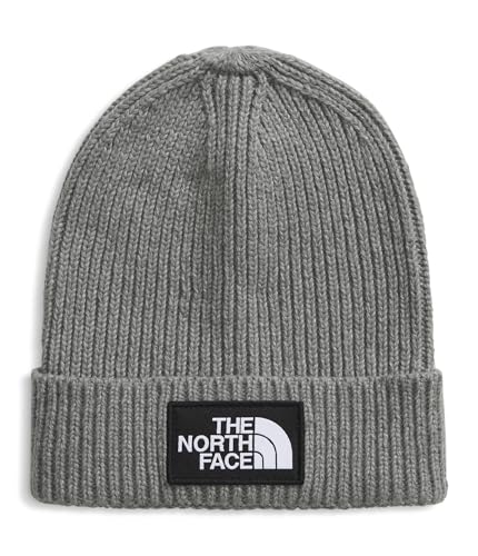 The North Face Kinder TNF Logo Box Cuffed Mütze, TNF Medium Grey Heather, One Size von The North Face