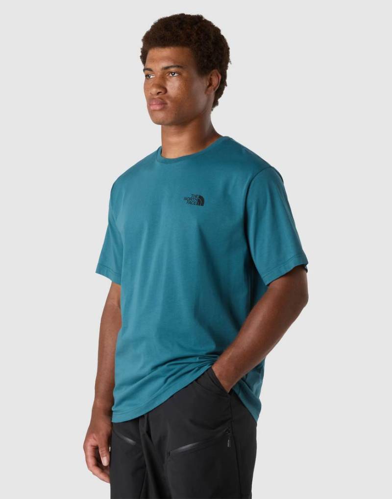 The North Face - M Mountain - Relaxed-Fit-T-Shirt in Space/TNF-Schwarz mit Skizzenprint-Blau von The North Face