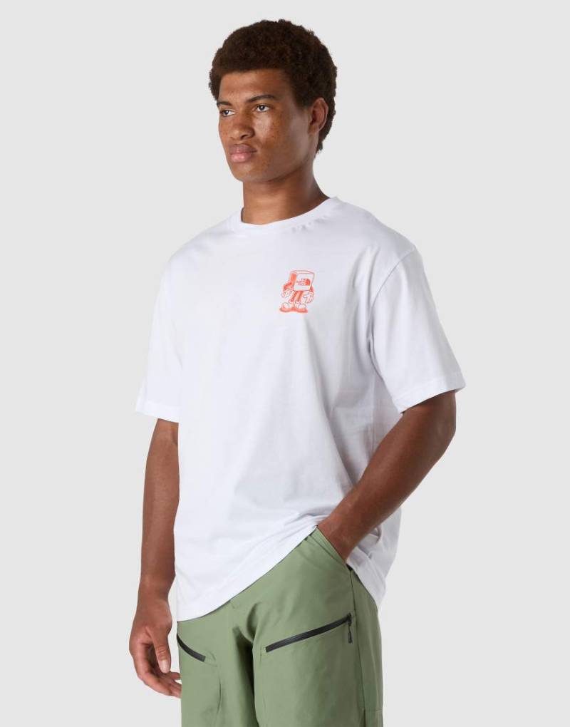 The North Face- M Weekend Rockin - Oversize-T-Shirt in TNF-Weiß/Mandarinrot von The North Face