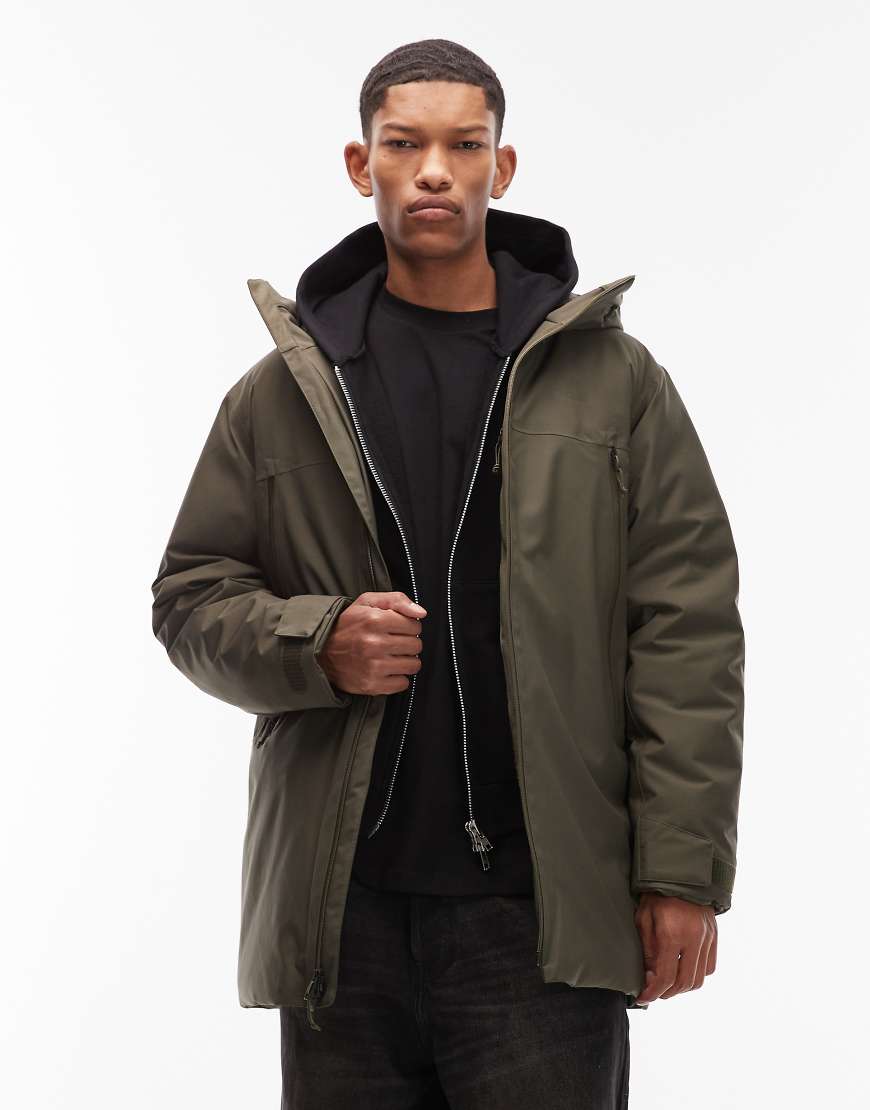 The North Face - MTN Range - Wasserdichter, isolierter Daunen-Parka in Grün mit Kapuze von The North Face