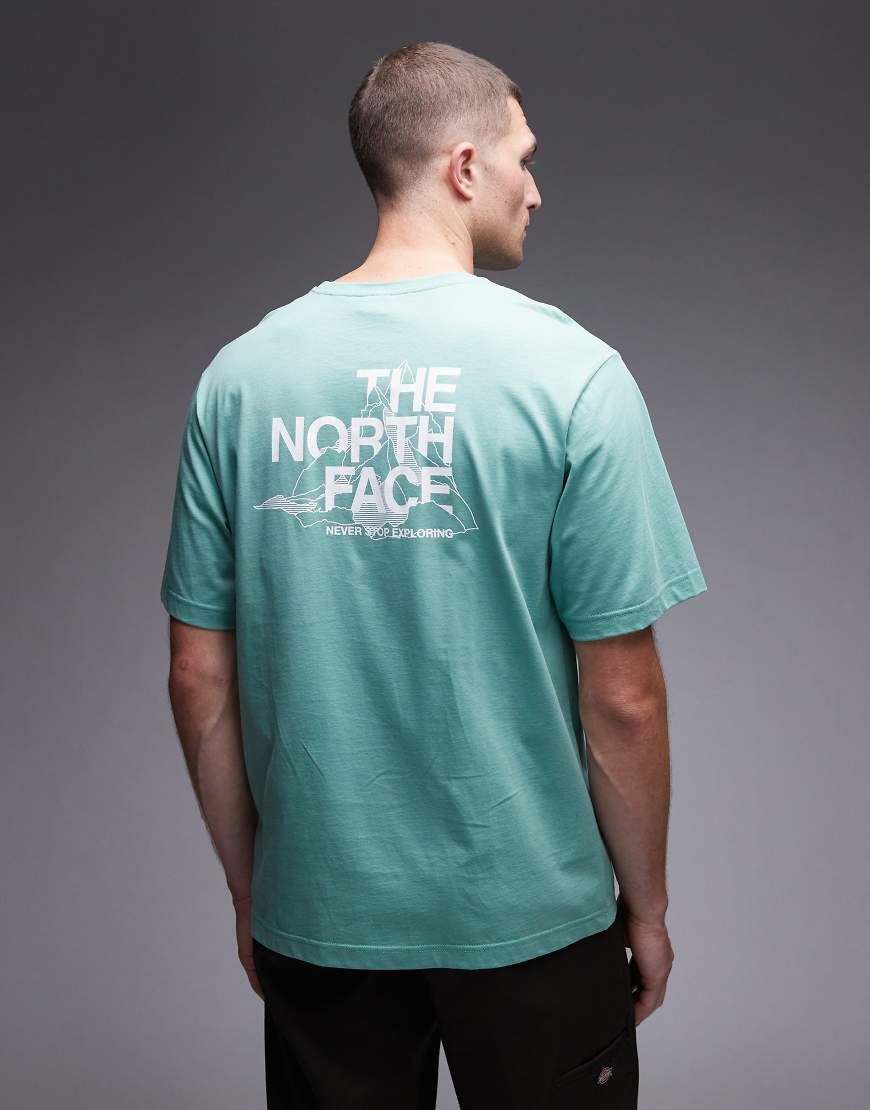 The North Face - Mountain Sketch - Oversize-T-Shirt in Grün mit Rückenprint von The North Face
