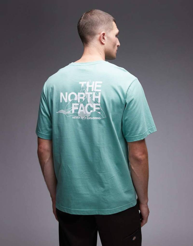 The North Face - Mountain Sketch - Oversize-T-Shirt in Grün mit Rückenprint von The North Face