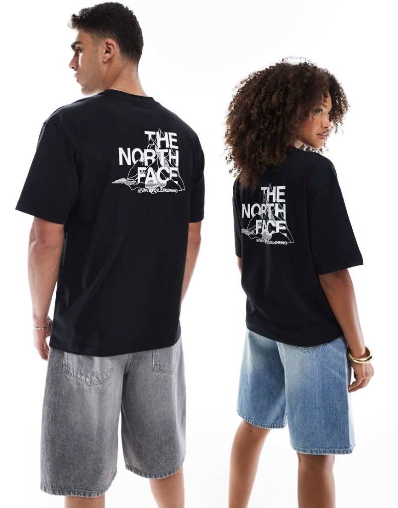 The North Face - Mountain Sketch - Oversize-T-Shirt in Schwarz mit Rückenprint von The North Face