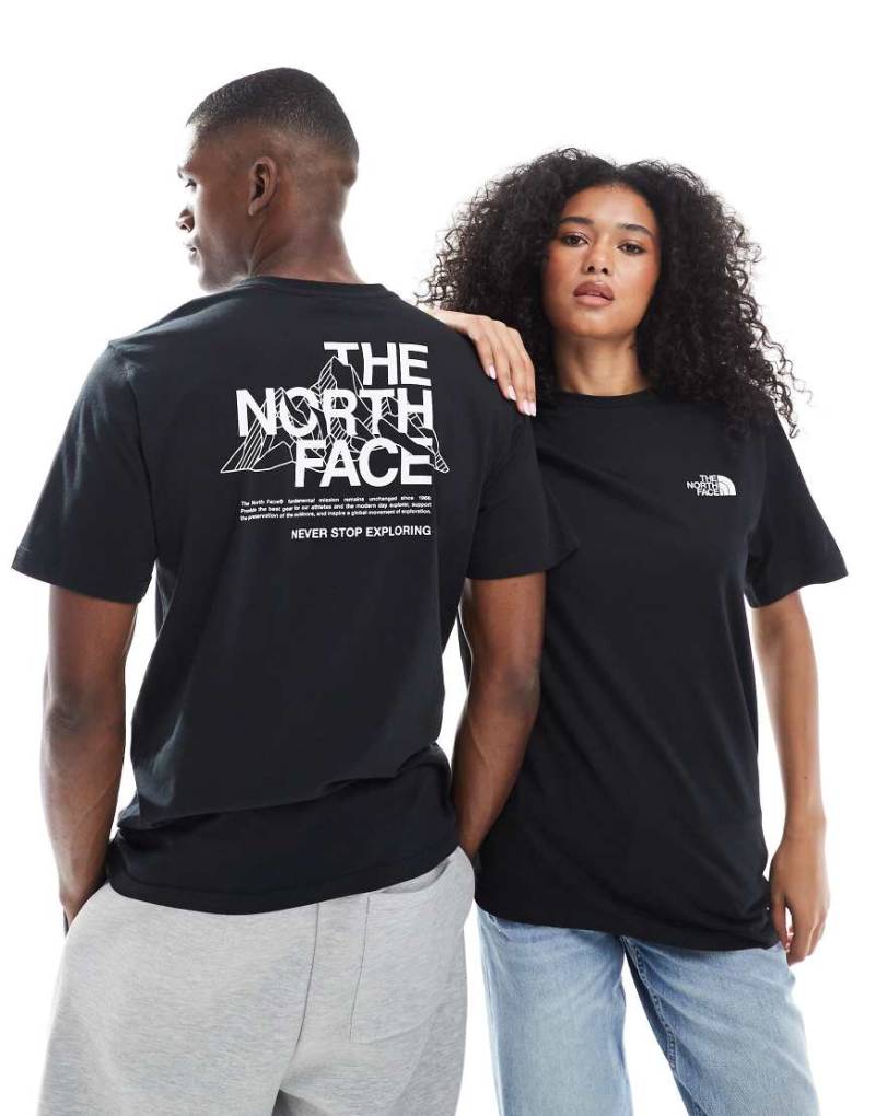The North Face - Mountain Sketch - Unisex-T-Shirt in Schwarz mit Rückenprint von The North Face