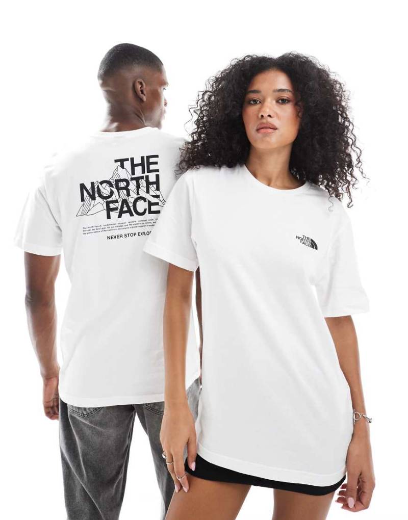 The North Face - Mountain Sketch - Unisex-T-Shirt in Weiß mit Rückenprint von The North Face