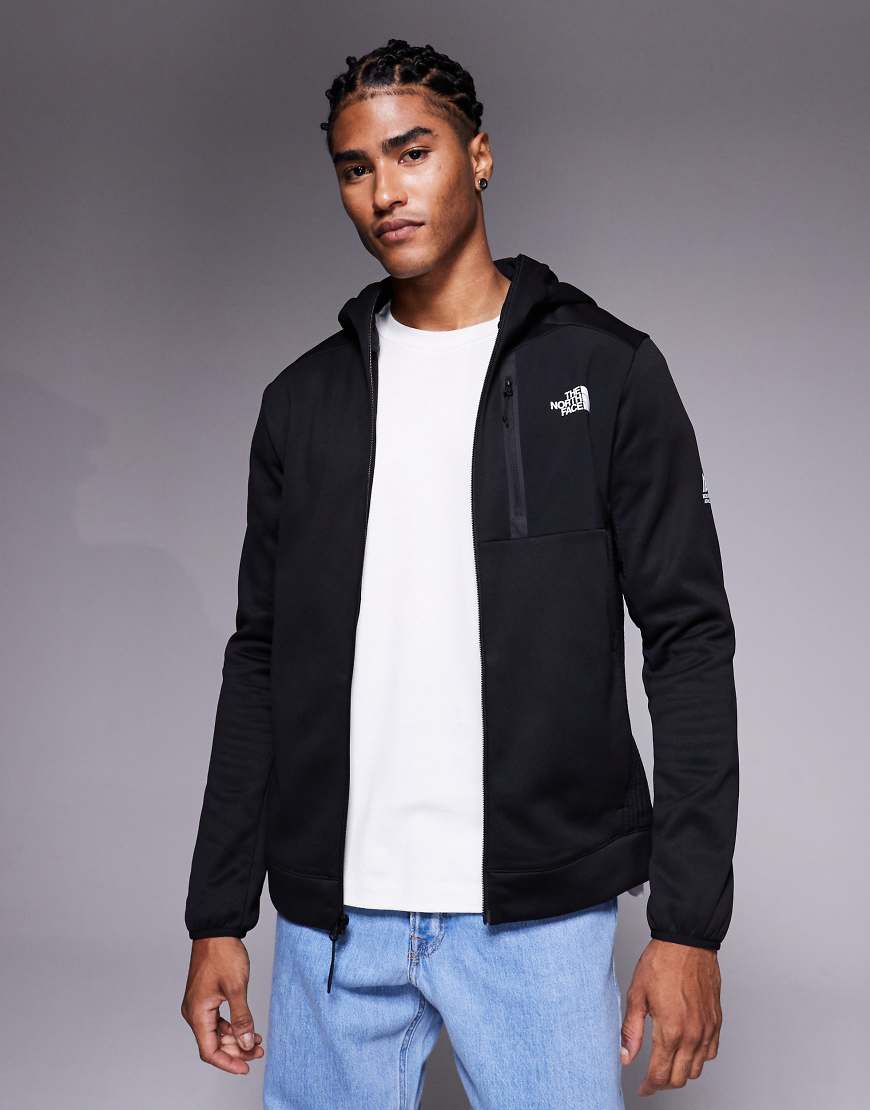 The North Face - Mountains Athletics - Funktionale Kapuzenjacke aus Fleece in Schwarz mit durchgehendem Reißverschluss von The North Face