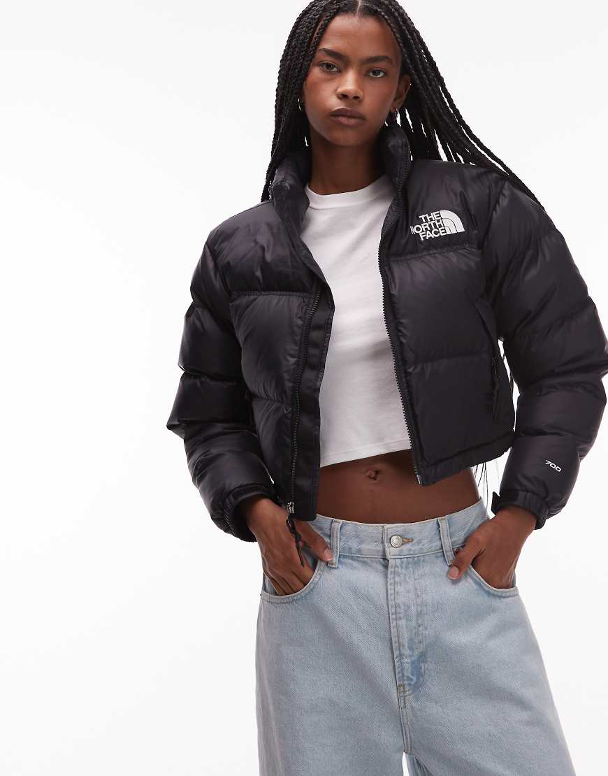 The North Face - Nuptse - Kurz geschnittene Daunen-Pufferjacke in Schwarz von The North Face