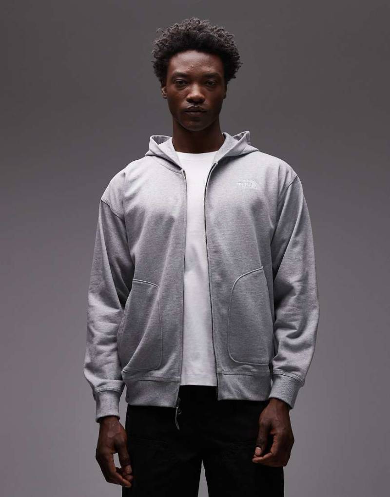 The North Face - Oversize-Kapuzenpullover in Grau mit doppeltem Reißverschluss und Logo von The North Face