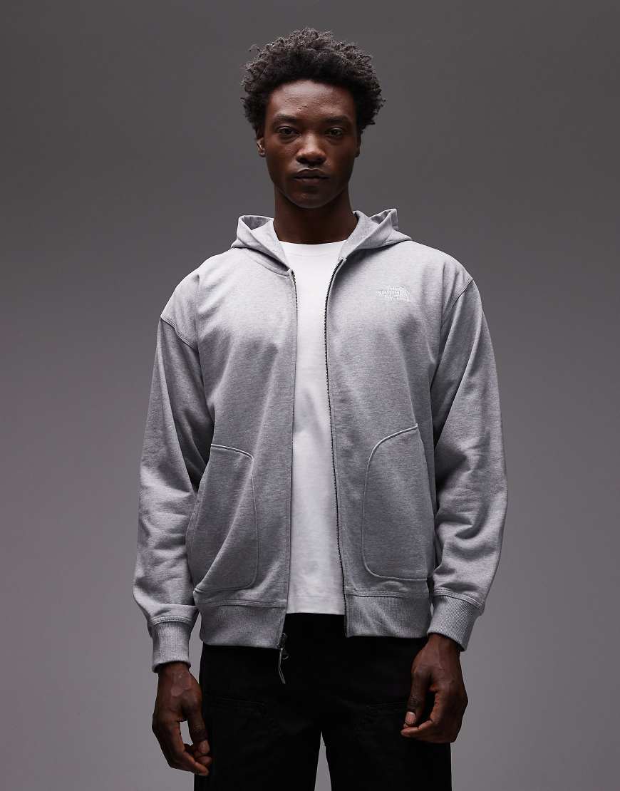 The North Face - Oversize-Kapuzenpullover in Grau mit doppeltem Reißverschluss und Logo von The North Face