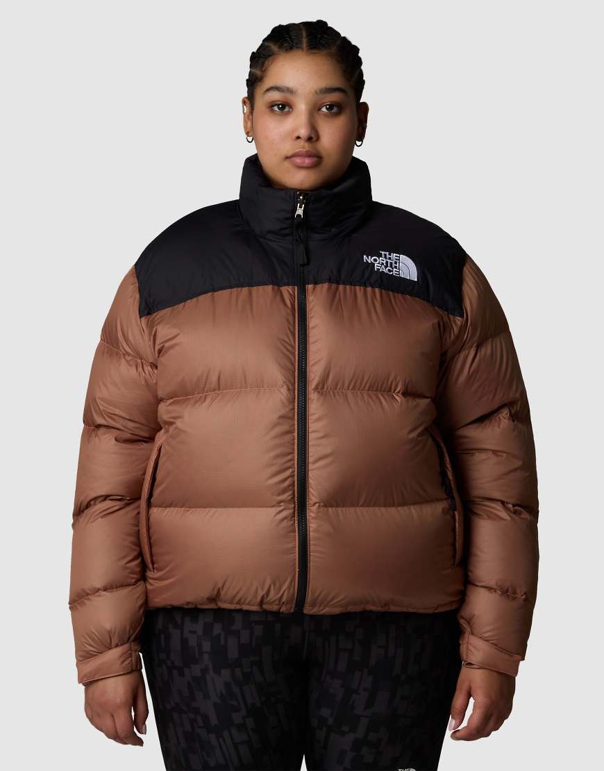 The North Face Plus 1996 Retro Nuptse - Jacke in Latte und TNF-Schwarz-Braun von The North Face