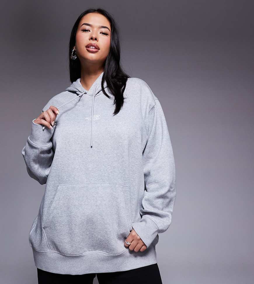 The North Face Plus - Essential - Relaxed Fit Kapuzenpullover in hellem TNF-Heidegrau von The North Face