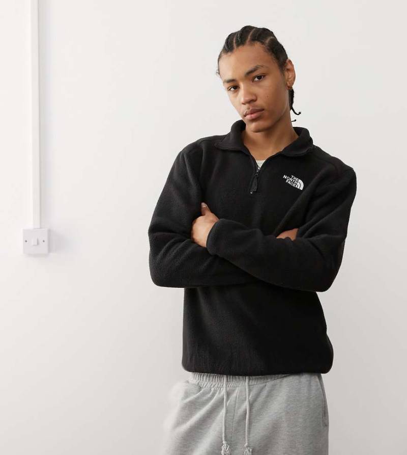 The North Face - Shispare - Fleece-Sweatshirt in Schwarz mit Logo und kurzem Reißverschluss, exklusiv bei ASOS von The North Face