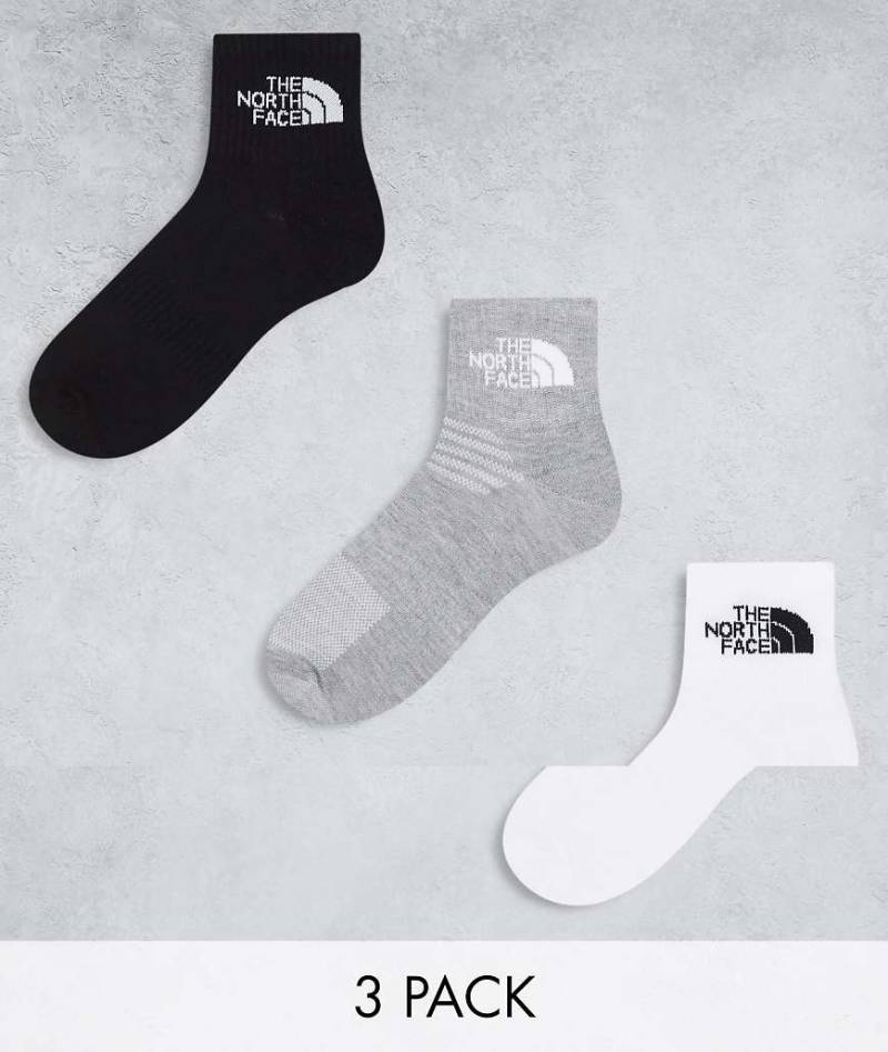 The North Face - Simple Dome - 3er-Pack Knöchelsocken in Weiß, Grau und Schwarz mit Logo von The North Face