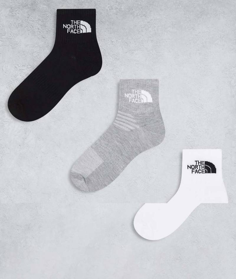 The North Face - Simple Dome - 3er-Pack Knöchelsocken in Weiß, Grau und Schwarz mit Logo von The North Face