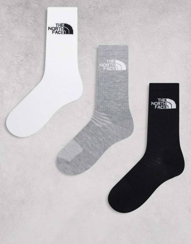 The North Face - Simple Dome - 3er-Pack Socken in Weiß, Grau und Schwarz mit Logo von The North Face