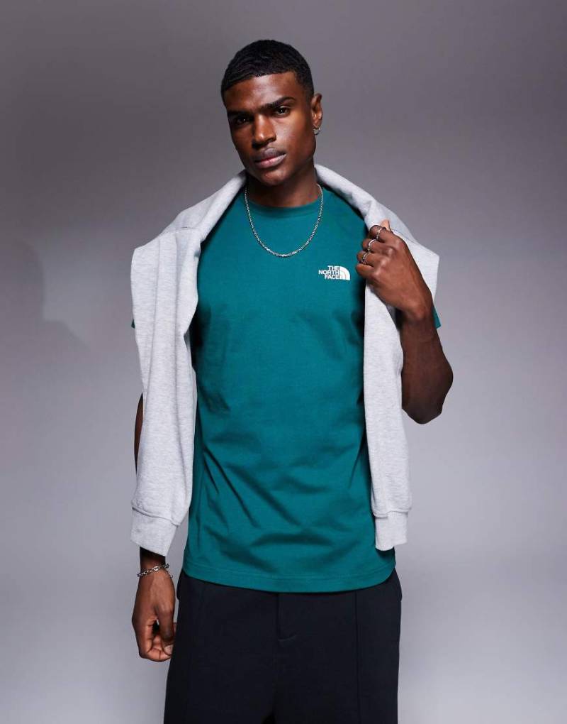 The North Face - Simple Dome - T-Shirt in Dunkelgrün mit Brust-Logo von The North Face