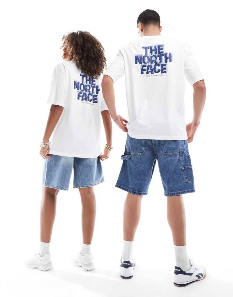 The North Face - Stone Block - Oversize-T-Shirt in Weiß mit Logoprint auf dem Rücken von The North Face