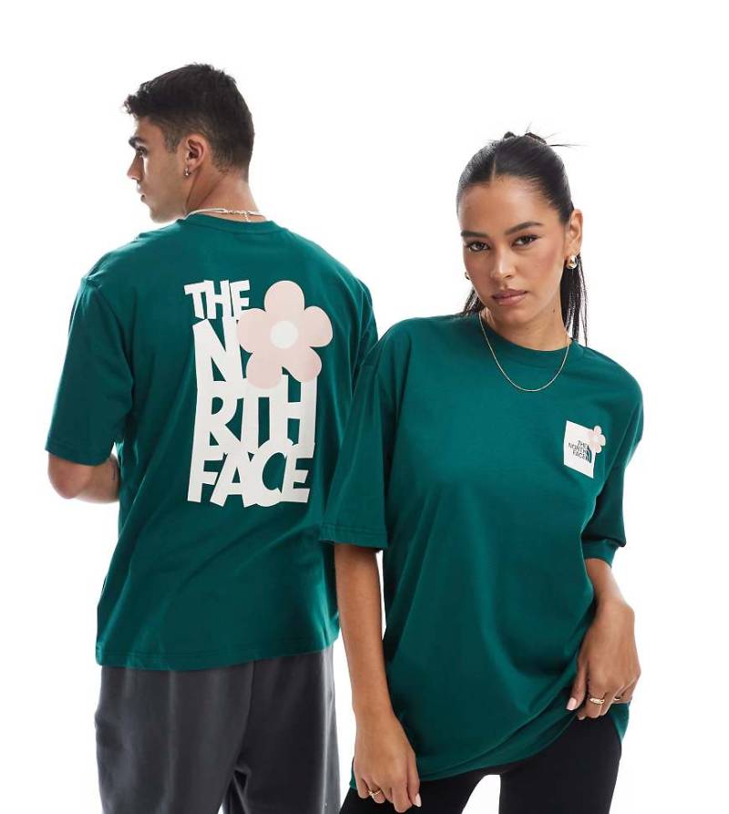 The North Face - T-Shirt in Dunkelgrün mit Rückenprint und Oversize-Schnitt von The North Face