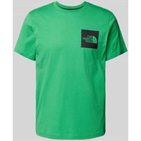 The North Face T-Shirt mit Label-Print Modell 'FINE' in Gruen, Größe L von The North Face