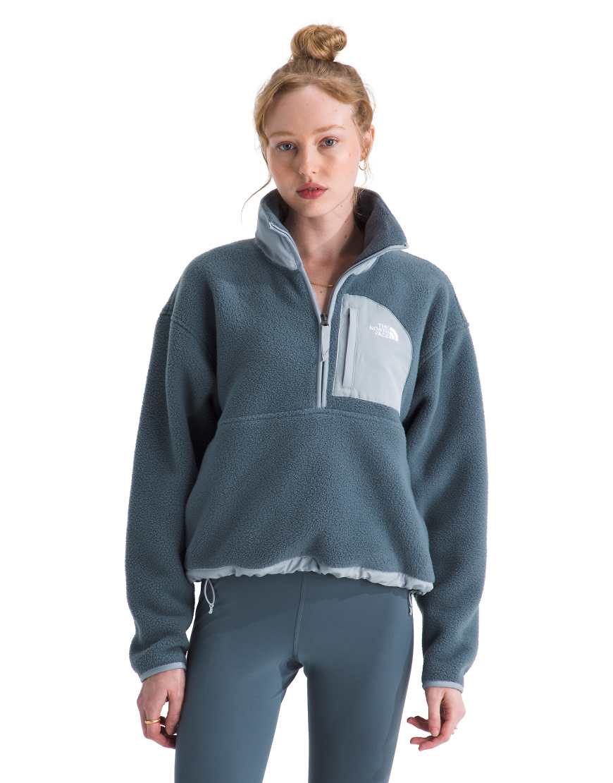 The North Face - Yumiori Off Peak - Fleece-Jacke in Grau mit kurzem Reißverschluss von The North Face