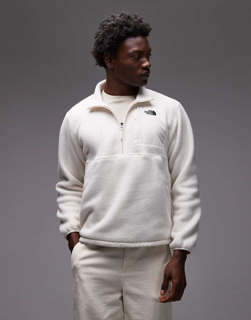 The North Face - Yumiori Off Peak - Schwere Fleece-Jacke in Wollweiß mit kurzem Reißverschluss und Farbblock-Design von The North Face