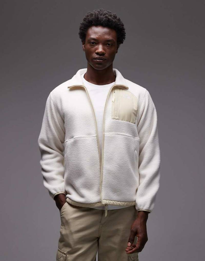 The North Face - Yumiori Off Peak - Schwere Fleece-Jacke in Wollweiß mit kurzem Reißverschluss und Farbblock-Design von The North Face