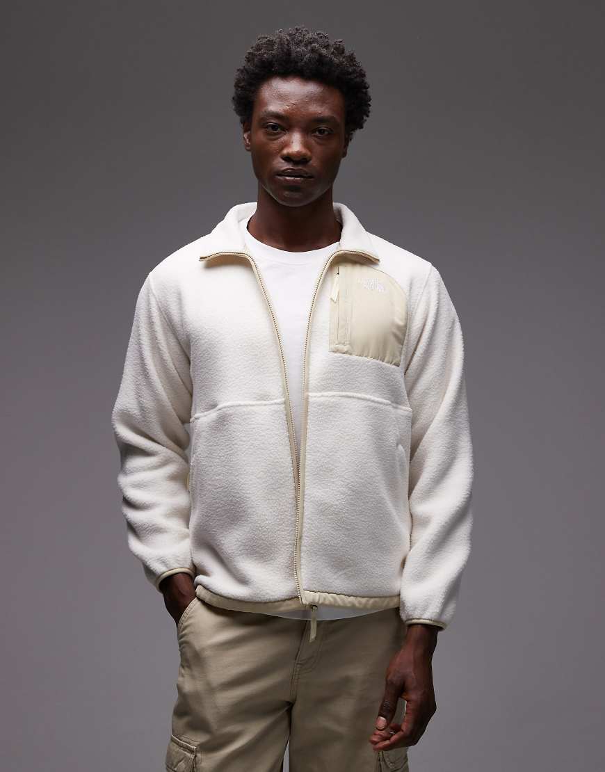 The North Face - Yumiori Off Peak - Schwere Fleece-Jacke in Wollweiß mit kurzem Reißverschluss und Farbblock-Design von The North Face