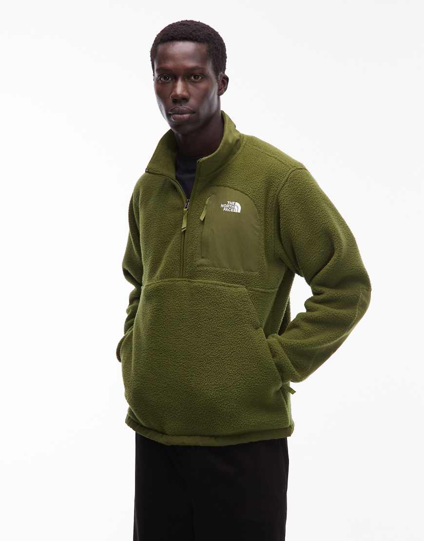 The North Face - Yumiori Off Peak - Schwere Fleece-Jacke in dunkelgrünem Farbblockdesign mit halblangem Reißverschluss von The North Face
