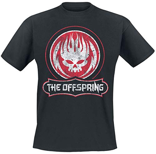 The Offspring Distressed Skull Männer T-Shirt schwarz L 100% Baumwolle Band-Merch, Bands, Totenköpfe von The Offspring
