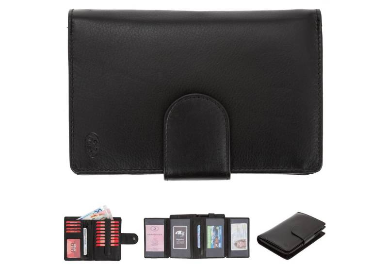 The Old River Geldbörse Damen Damengeldbörse Börse Portemonnaie Colori XL, Geldbeutel Leder Wallet groß + Schlüsselmäppchen von The Old River