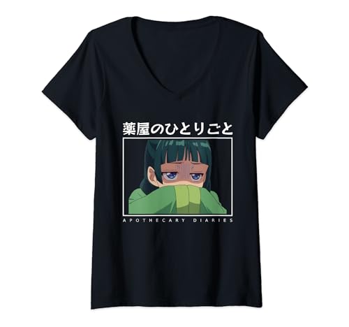 Damen Apothecary Diaries Maomao Süßes schüchternes Anime-Mädchen im Trend Waifu T-Shirt mit V-Ausschnitt von The Online Anime Store