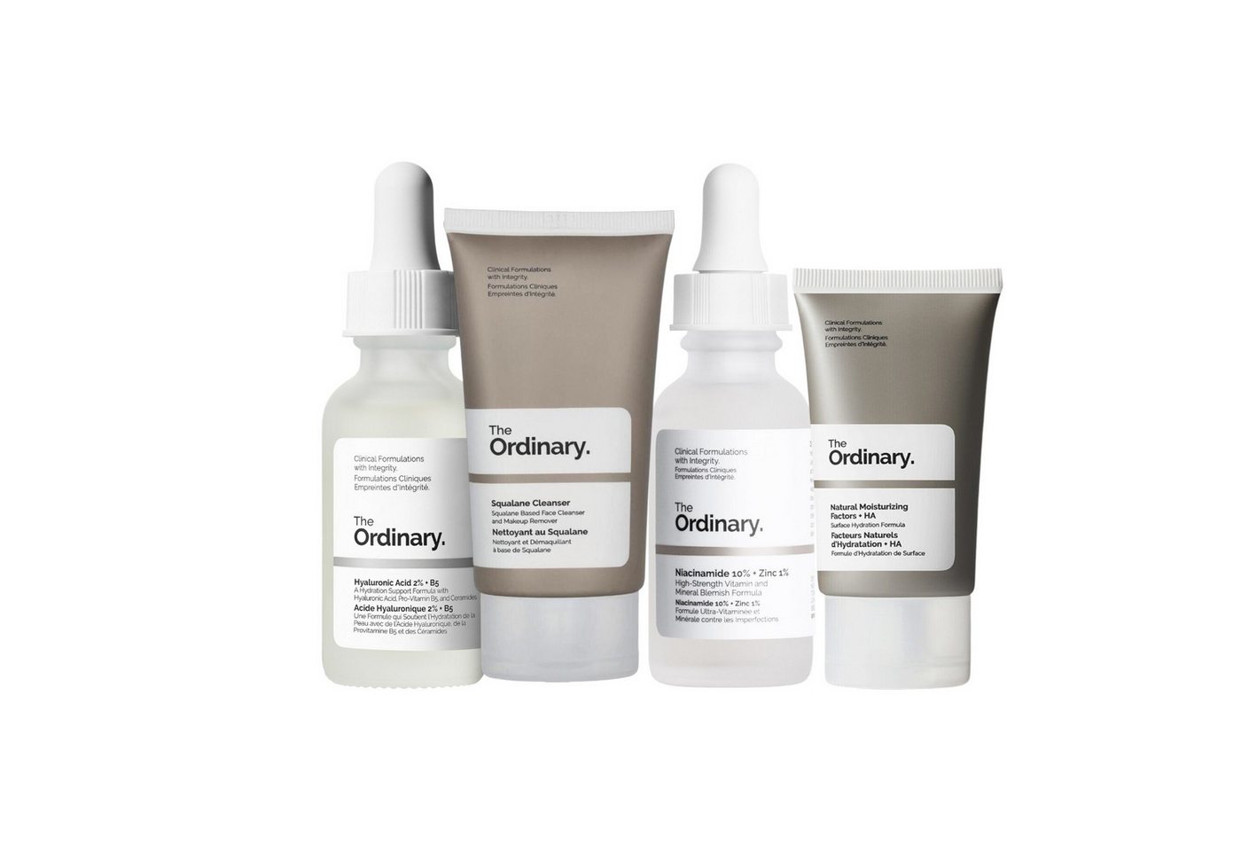 The Ordinary Gesichtspflege-Set Hyaluronic Acid, Niacinamide, Natural Moisturizing, Squalane Cleanser, 4-tlg. von The Ordinary