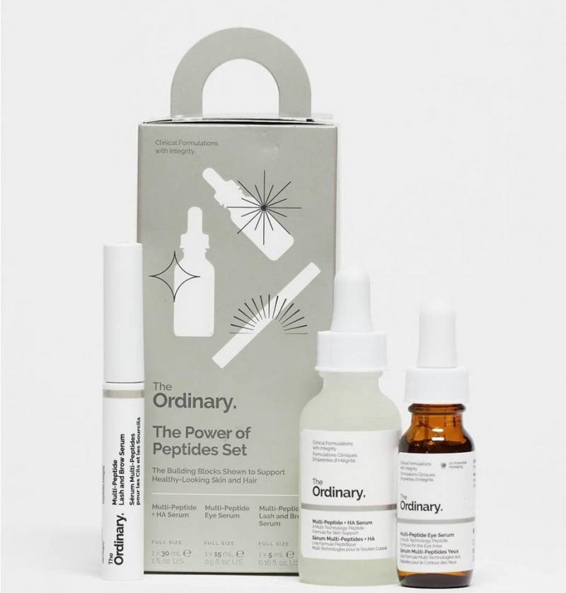 The Ordinary Gesichtspflege-Set The Ordinary – The Power of Peptides – Hautpflege-Set Multi-peptide + HA Serum festigendes Hautserum 30 ml Multi-Peptide Eye Serum Aufhellendes Augenserum 15 ml Multi-Peptide Lash and Brow Serum Serum für Wimpern und Augenbrauen 5 ml, 3-tlg. von The Ordinary