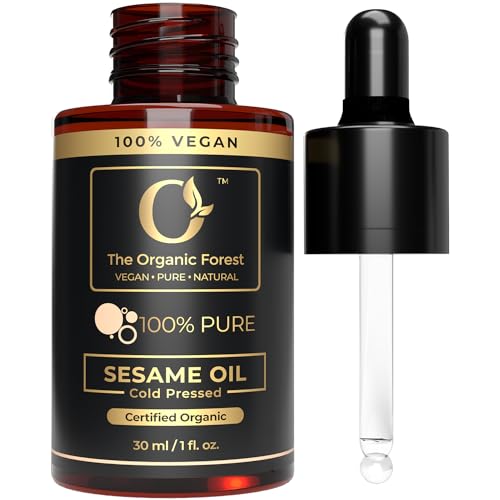 Sesame Oil Cold Pressed USDA Certified | Sesame Carrier Oil for Skin Care & Hair moisturizer | Sesame Oil for Makeup & Dandruff Remover | von The Organic Forest – VEGAN . PURE . NATURAL