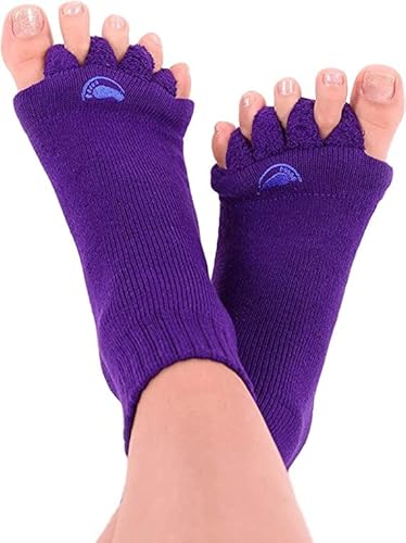 The Original Foot Alignment Socks My Happy Feet Fußausrichtungssocken mit Zehentrennern, für Damen und Herren, einfarbig, Violett, Large von The Original Foot Alignment Socks