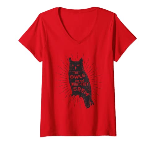 Damen The Owls Are Not What They Seem – Lustiges Eulen-Vogel-Zitat T-Shirt mit V-Ausschnitt von The Owls Are Not What They Seem