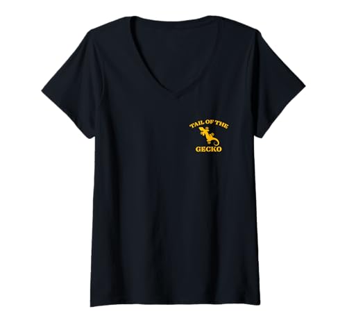 Damen Der Ozello Trail Florida Tail of the Gecko Design T-Shirt mit V-Ausschnitt von The Ozello Trail Florida USA Designs and Souvenirs