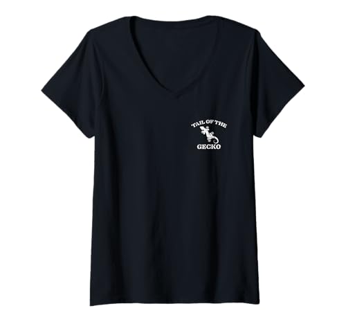 Damen Der Ozello Trail Florida Tail of the Gecko im Distressed-Design T-Shirt mit V-Ausschnitt von The Ozello Trail Florida USA Designs and Souvenirs